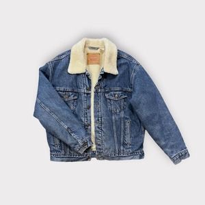 Levi's Vintage 90s Sherpa Button Front Denim Jacket, Large